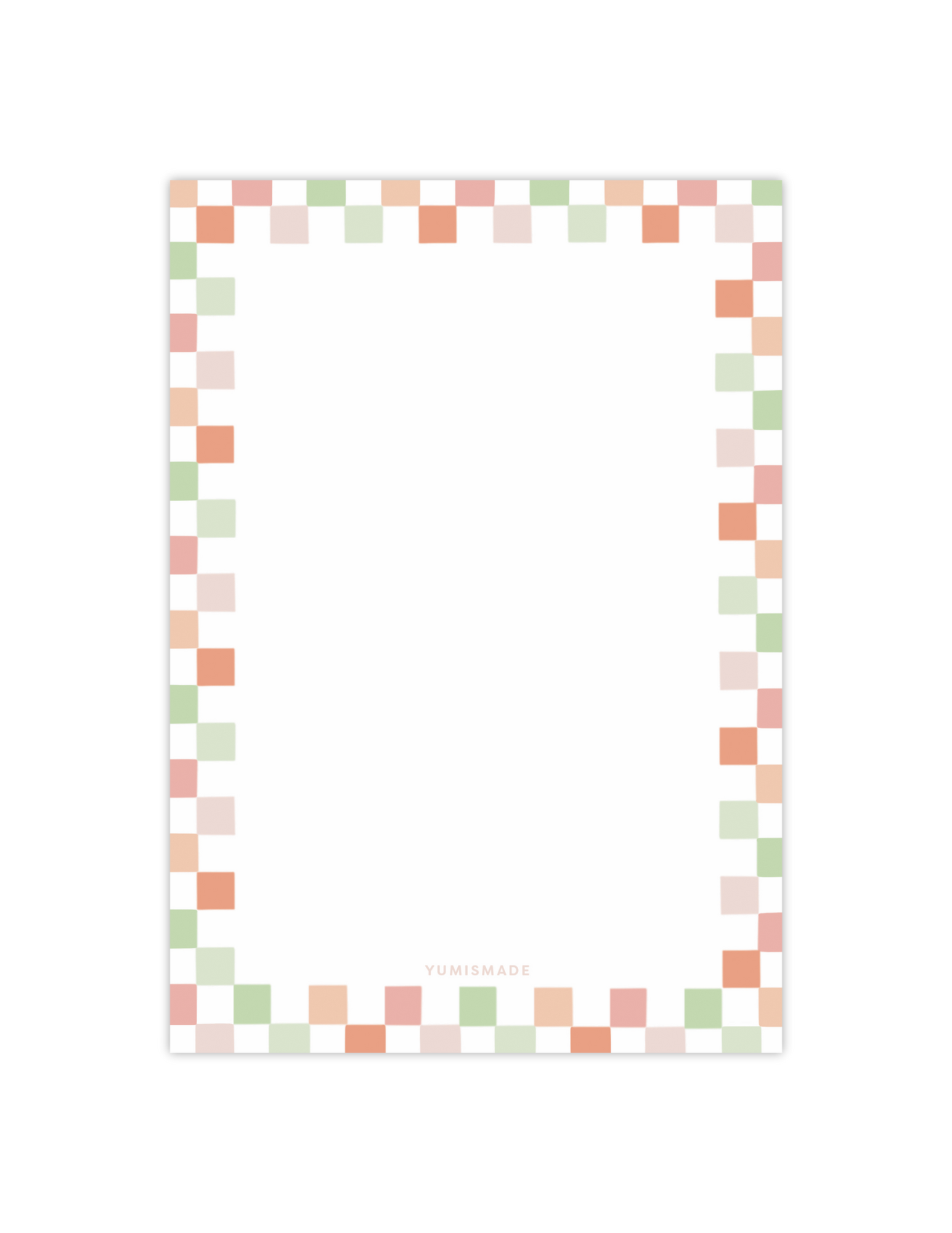 cute notepad with checkered border