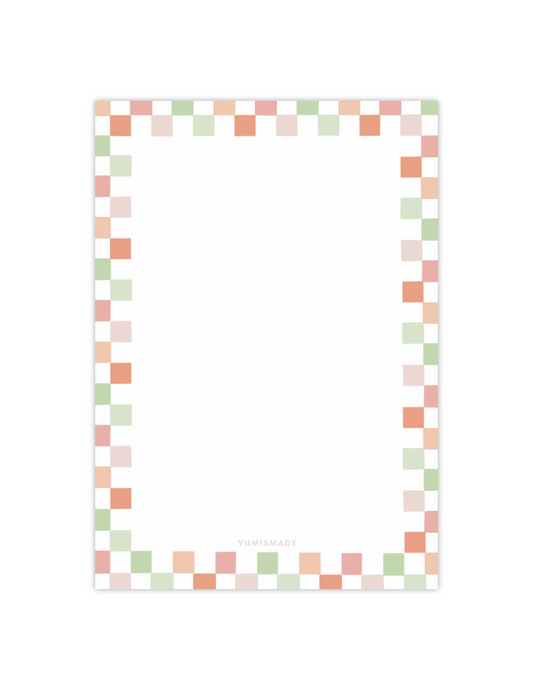 cute notepad with checkered border