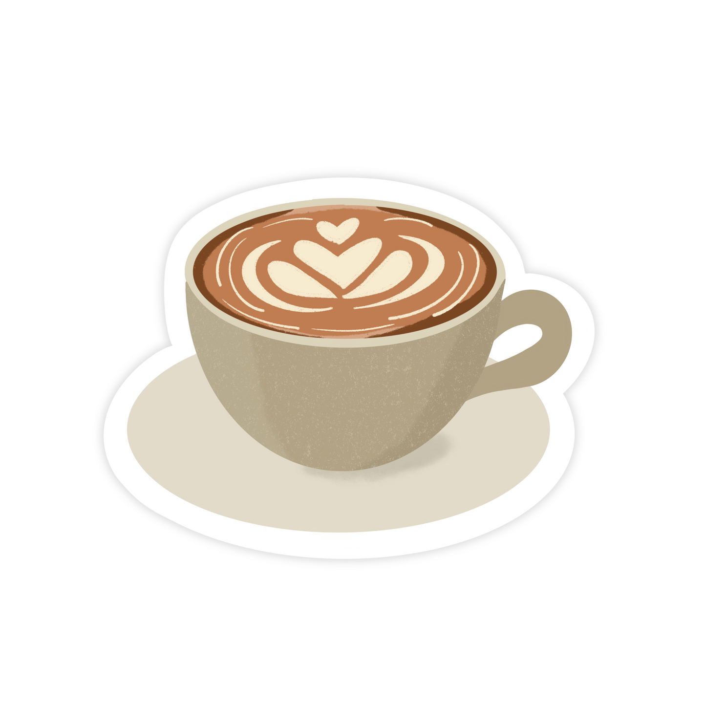 Sticker illustration of latte art