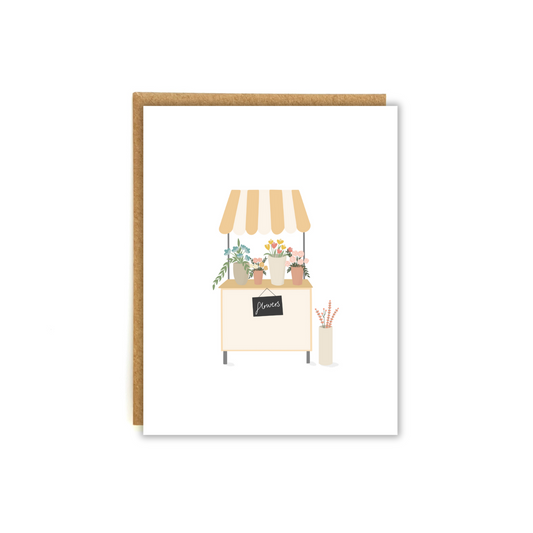 Bright and cute Flower cart carrying various floral options.