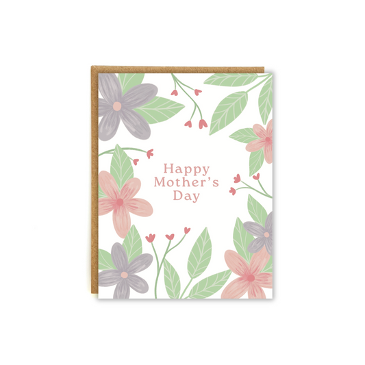 Happy Mother's Day card with a pastel floral backdrop